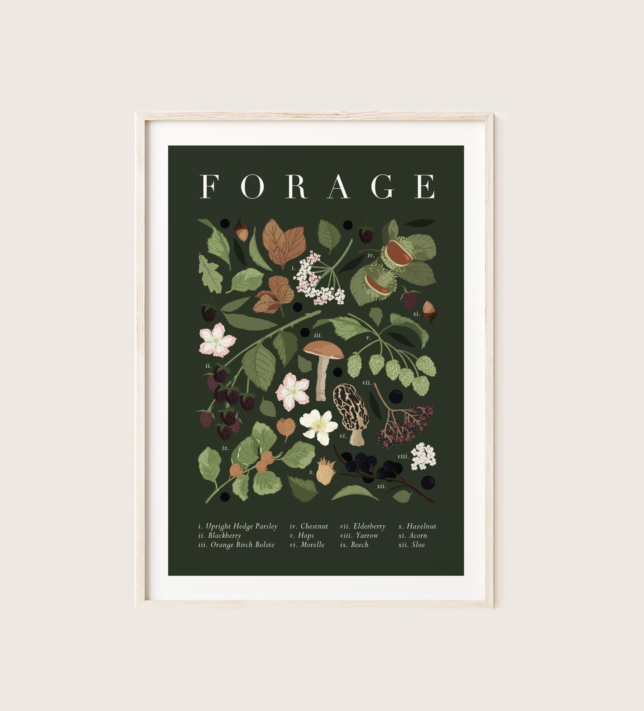 Forage Art Print - Autumn/Winter | Wildwood Moth