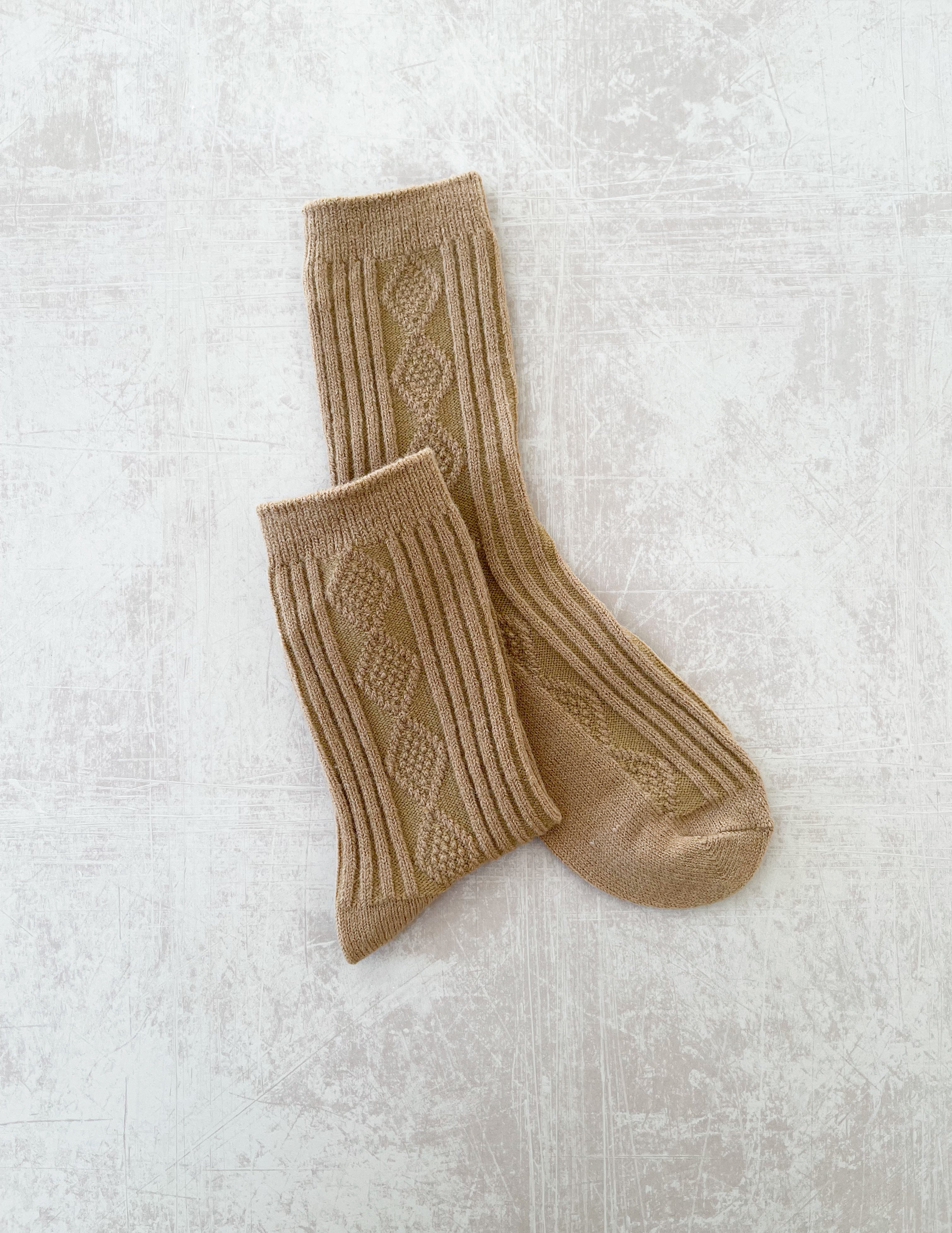 Knitted Cashmere Burnt Sugar Socks - Luxurious Soft Warmth