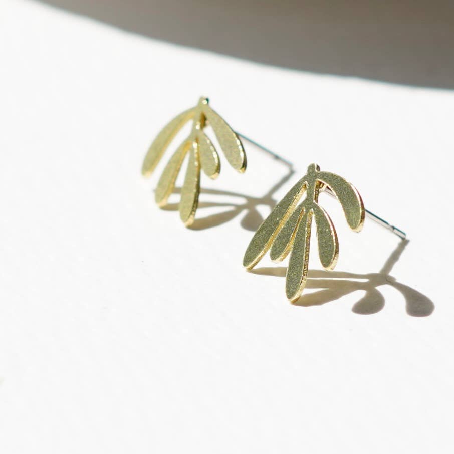 Little Leaf Stud Earrings | Made in the UK | Delicate & Lightweight | Botanical Collection