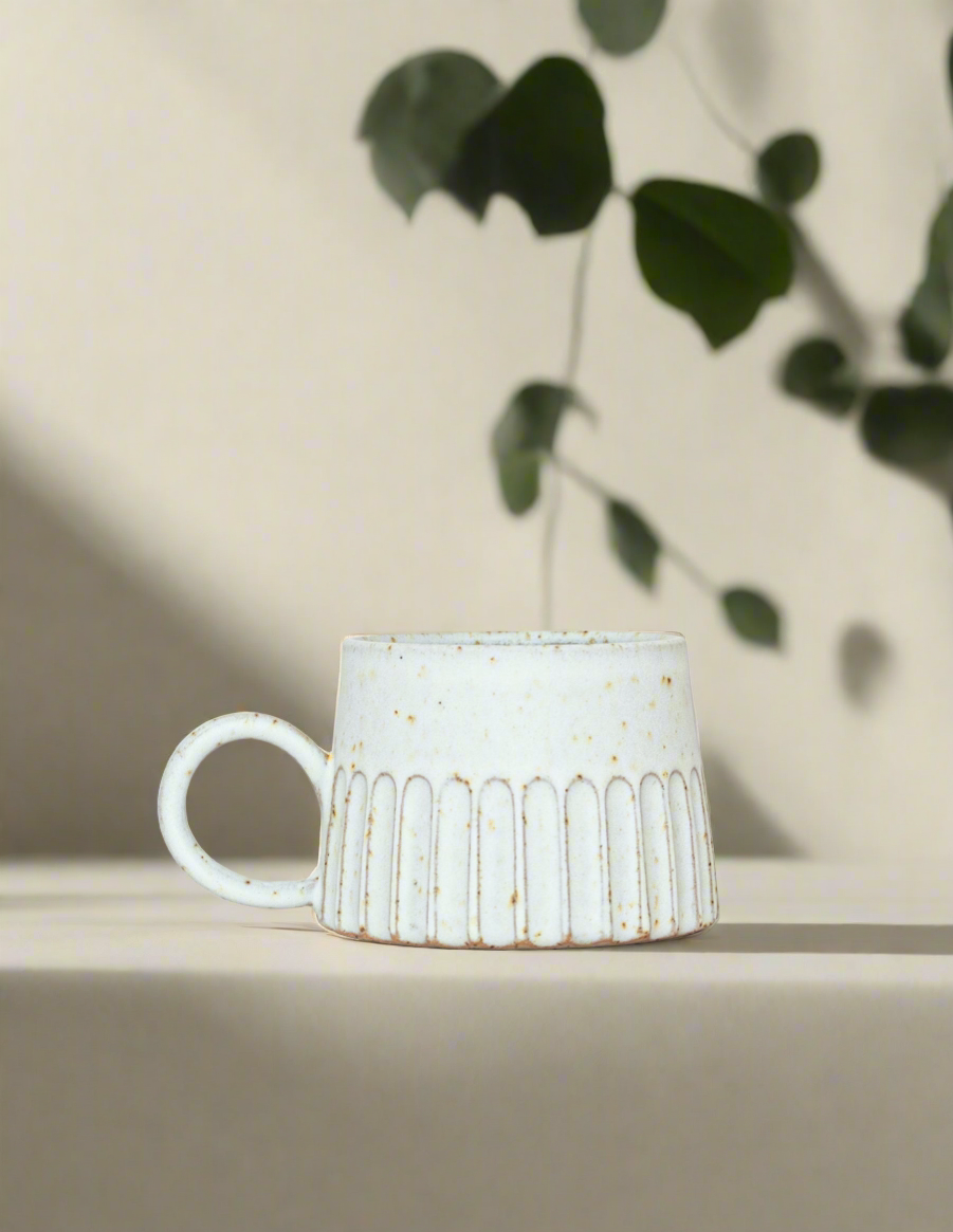 Large Handthrown speckled clay mug 