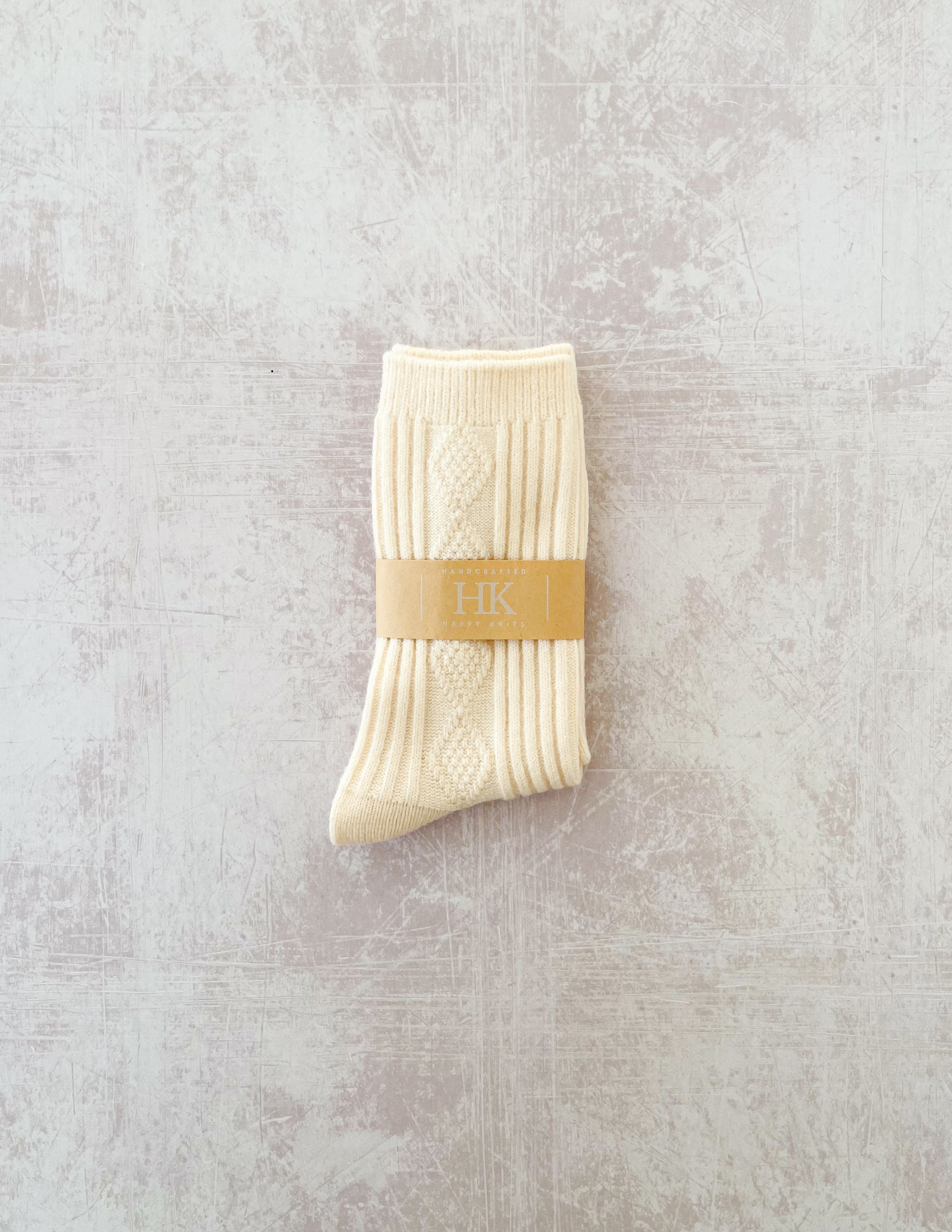 Knitted Cashmere Soft Snowdrop Socks - Luxurious Soft Warmth