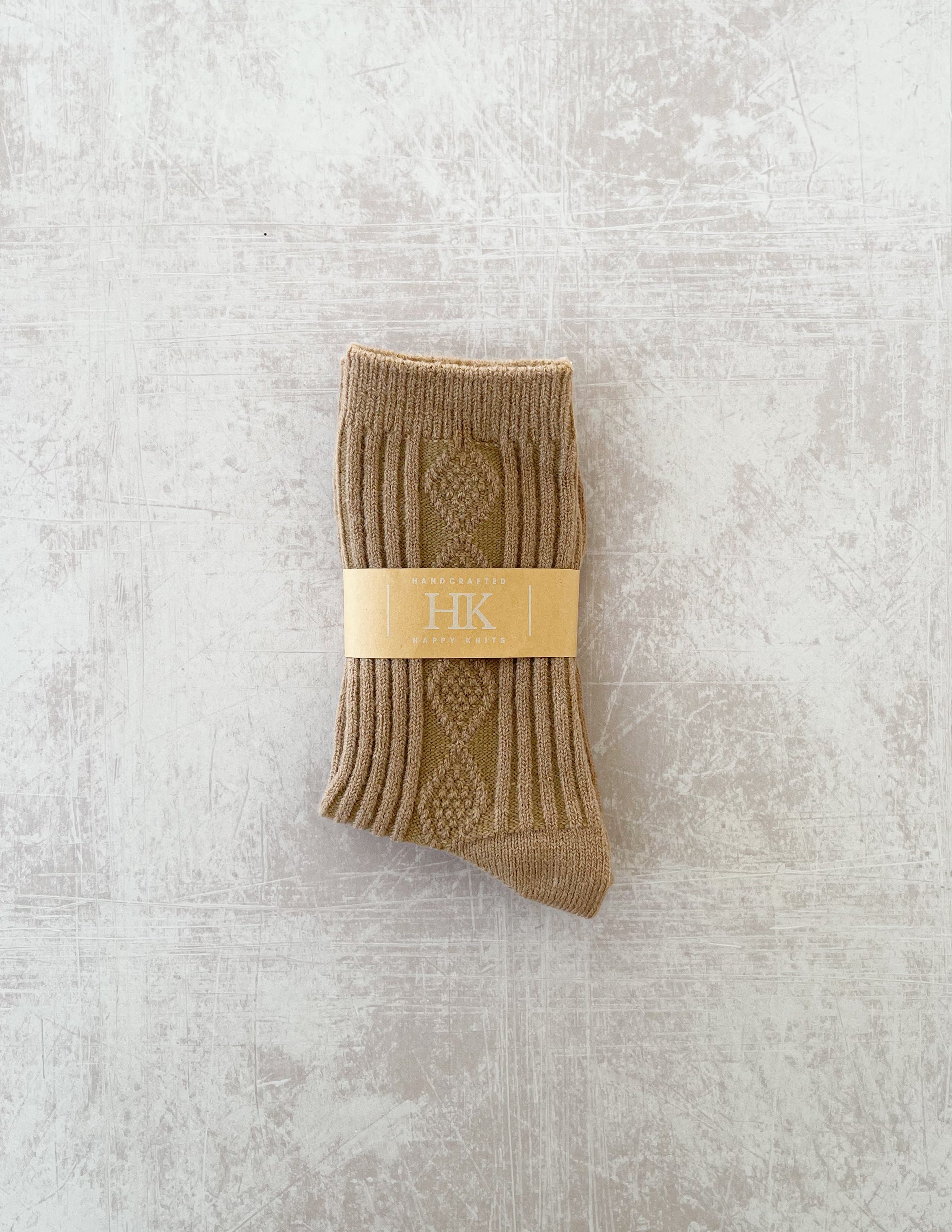 Knitted Cashmere Burnt Sugar Socks - Luxurious Soft Warmth