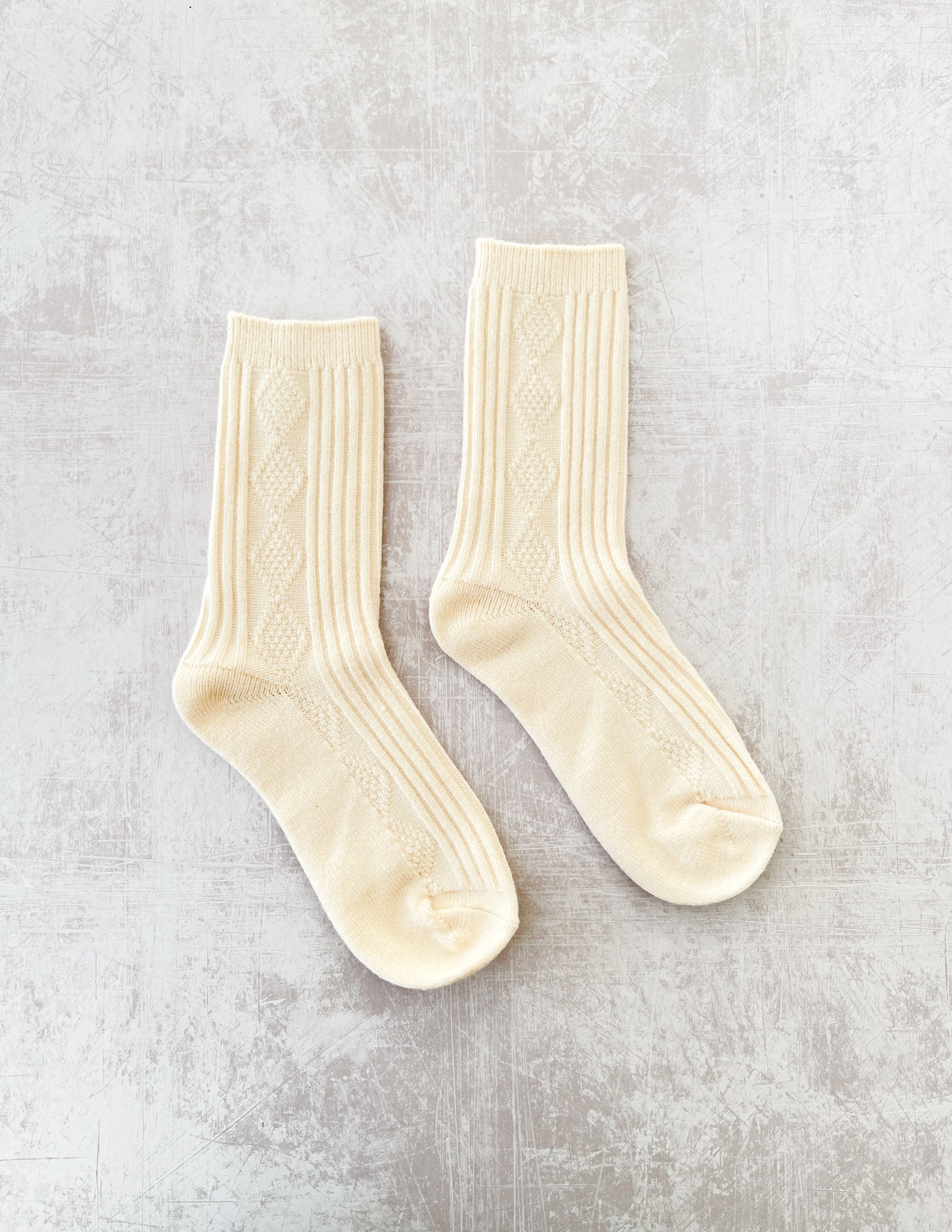 Knitted Cashmere Soft Snowdrop Socks - Luxurious Soft Warmth