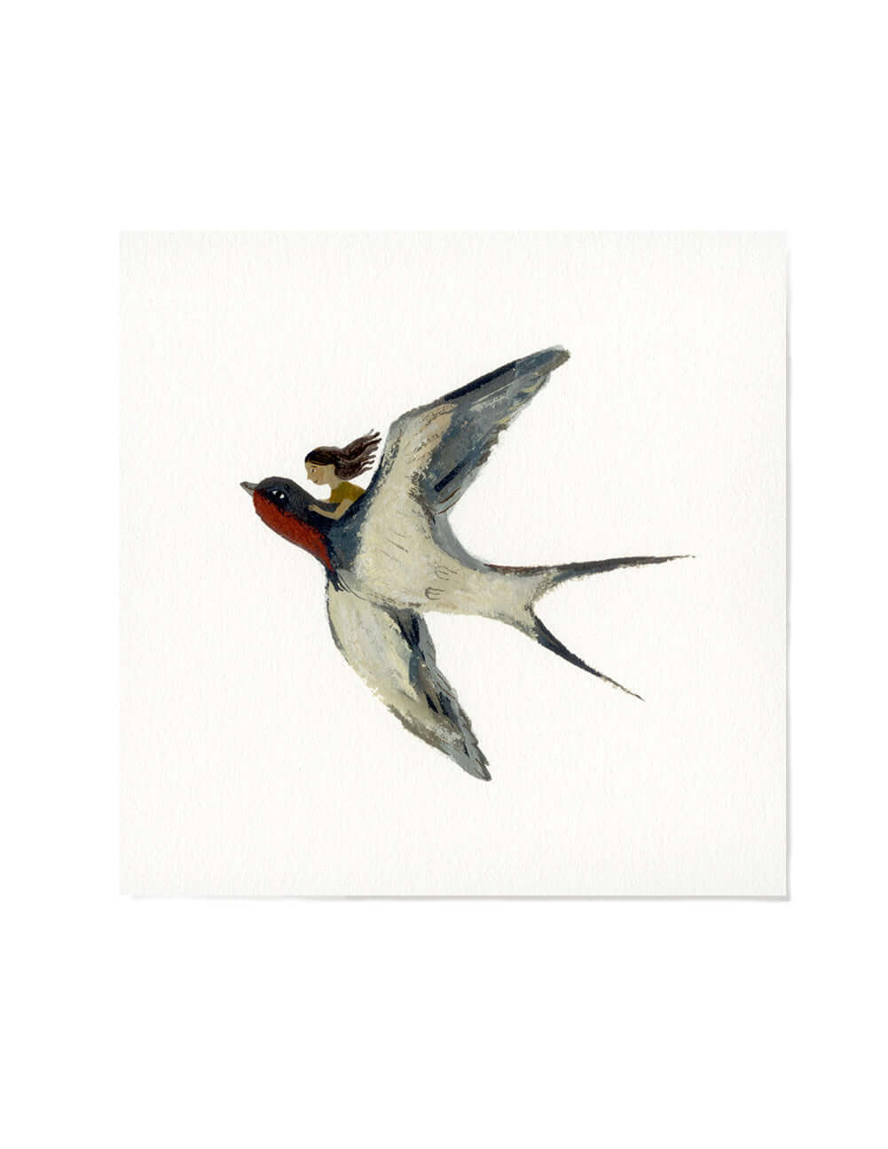 Come Fly with Me' by Gemma Koomen, archival Giclee print featuring nature-inspired illustration, 20cm x 20cm