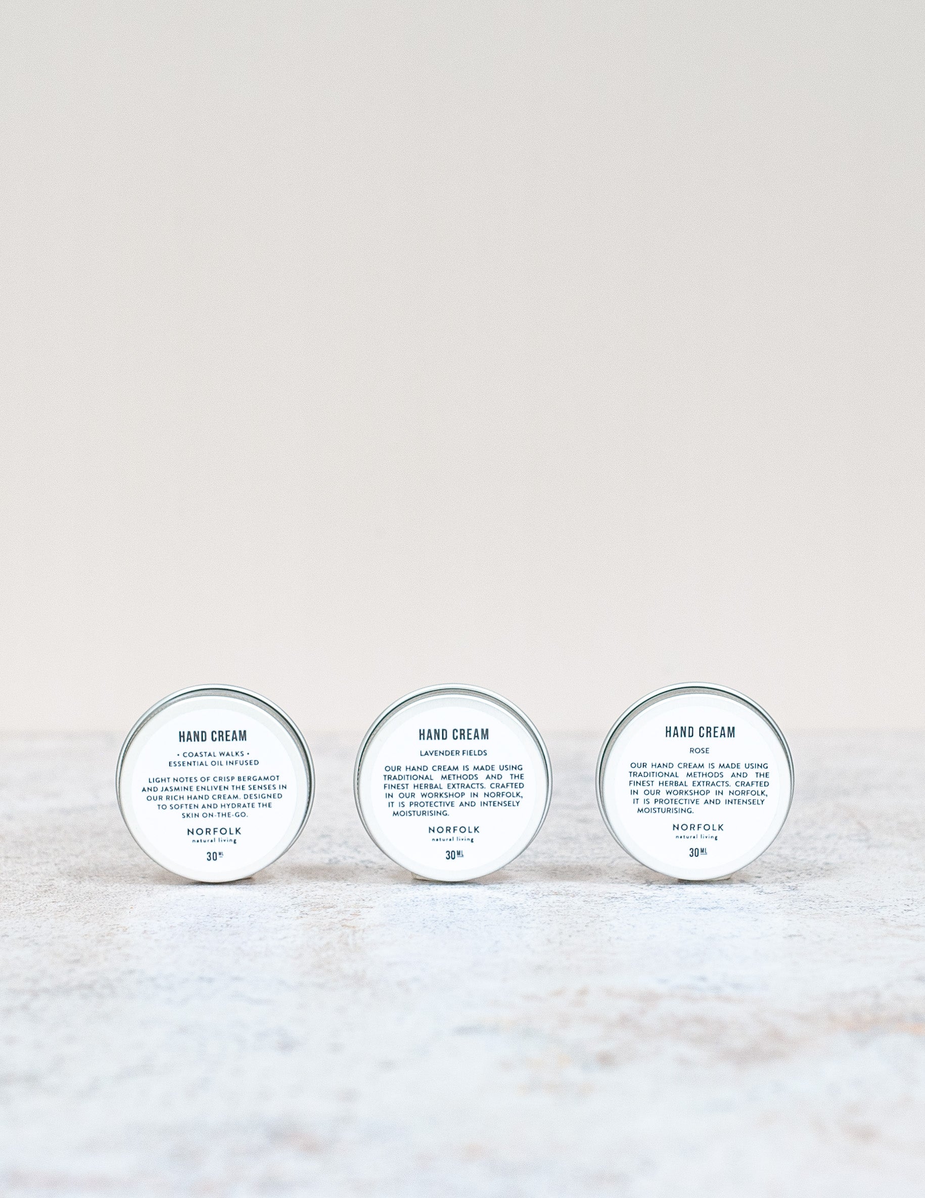 Norfolk Natural Living Hand Cream Mini Trio - Natural Botanics with Essential Oils