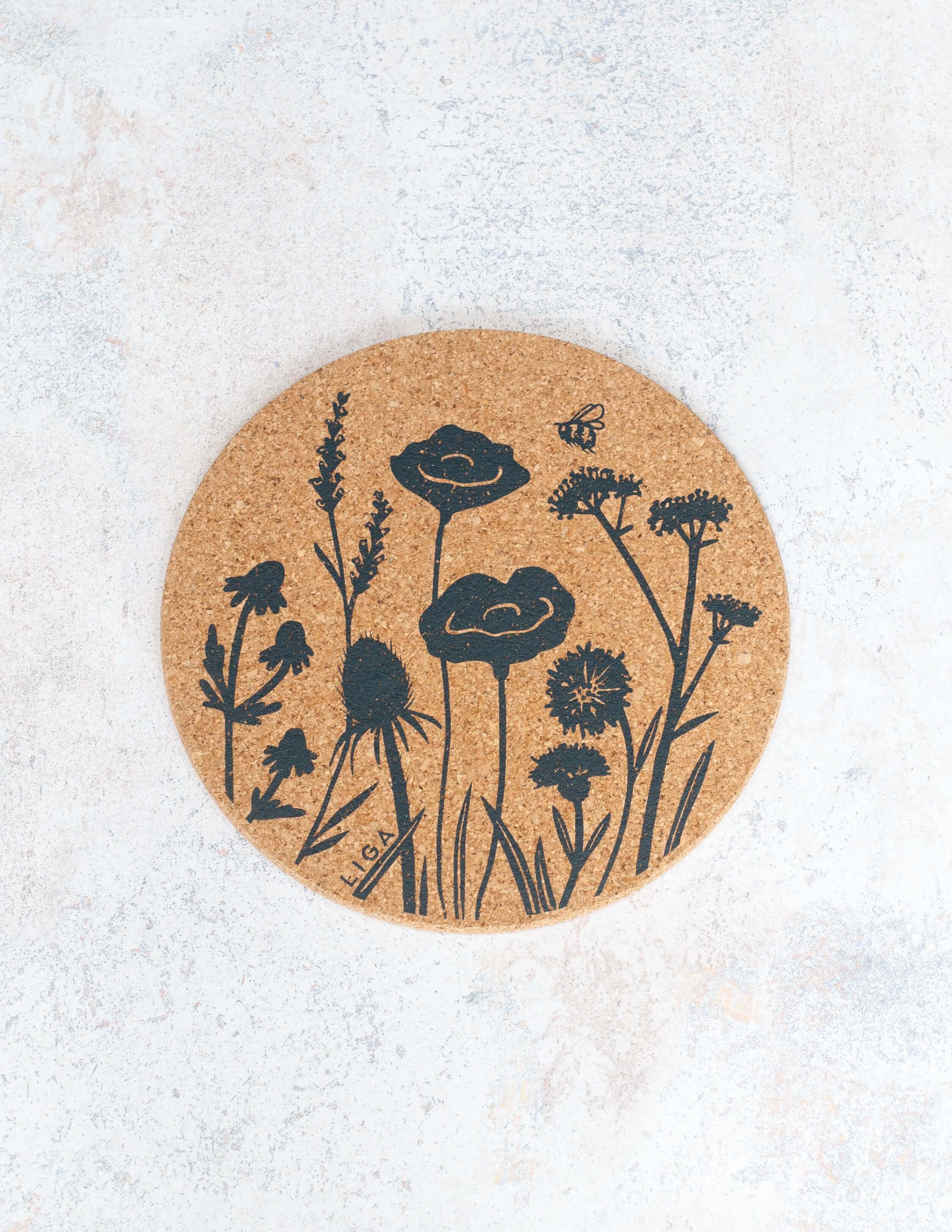 LIGA Wildflower Cork Placemat - Eco-Friendly Table Decor