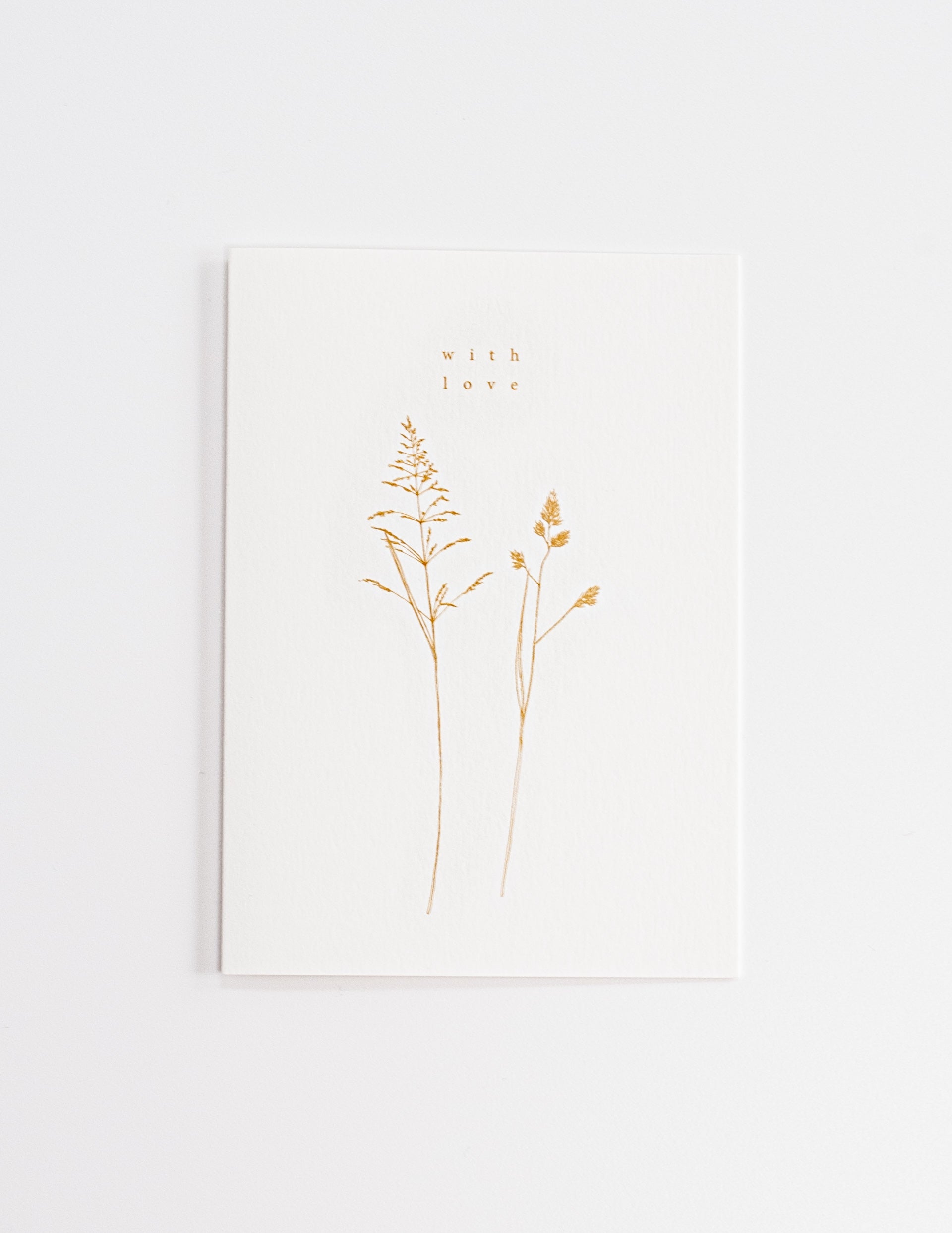 With Love. Wild Grasses. Illustrated Greetings Card