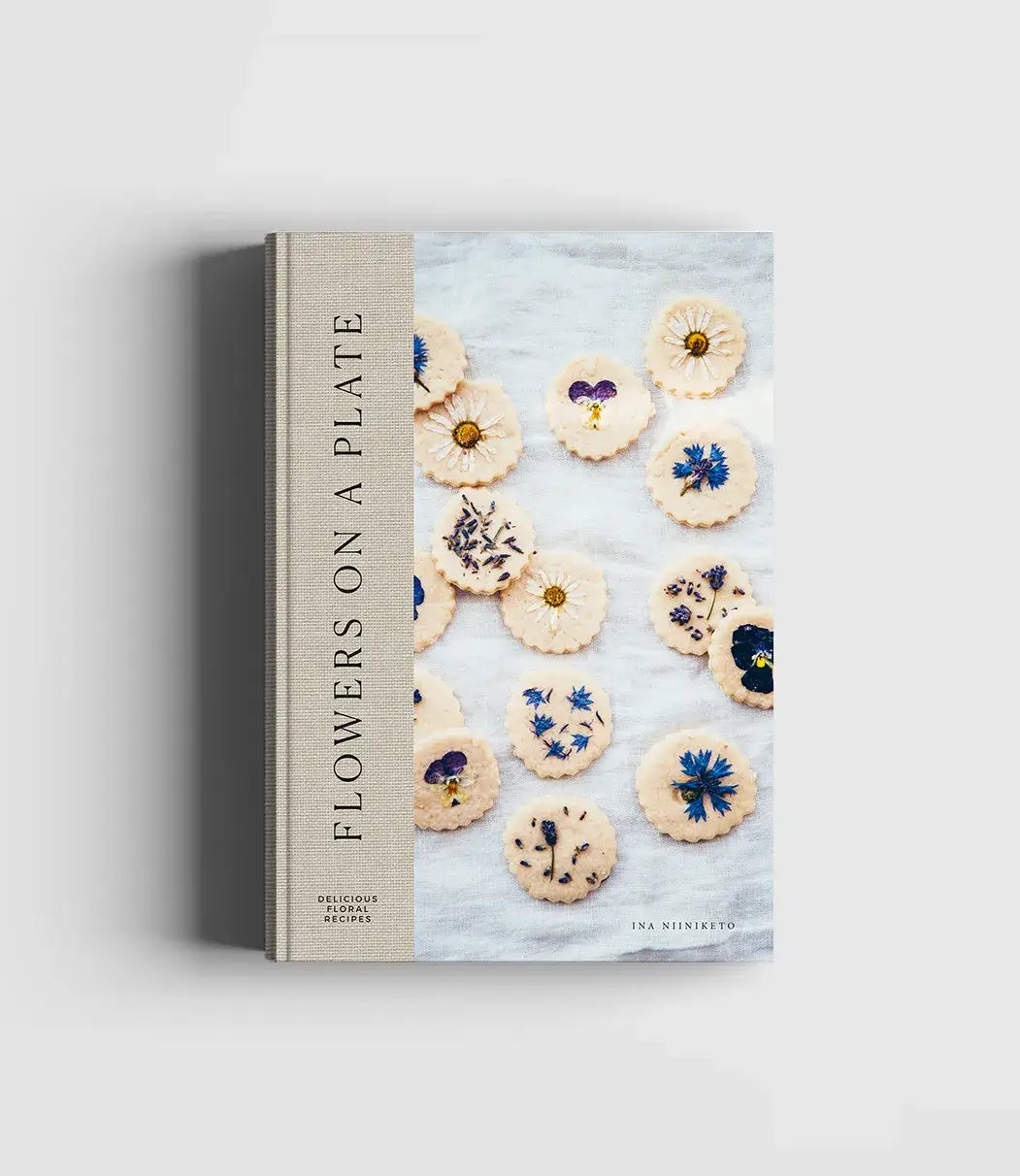 Flowers on a Plate cookbook by Ina Niiniketo. French-inspired recipes with edible flowers. Perfect for home chefs, gift-ready with free tag and wrap options.