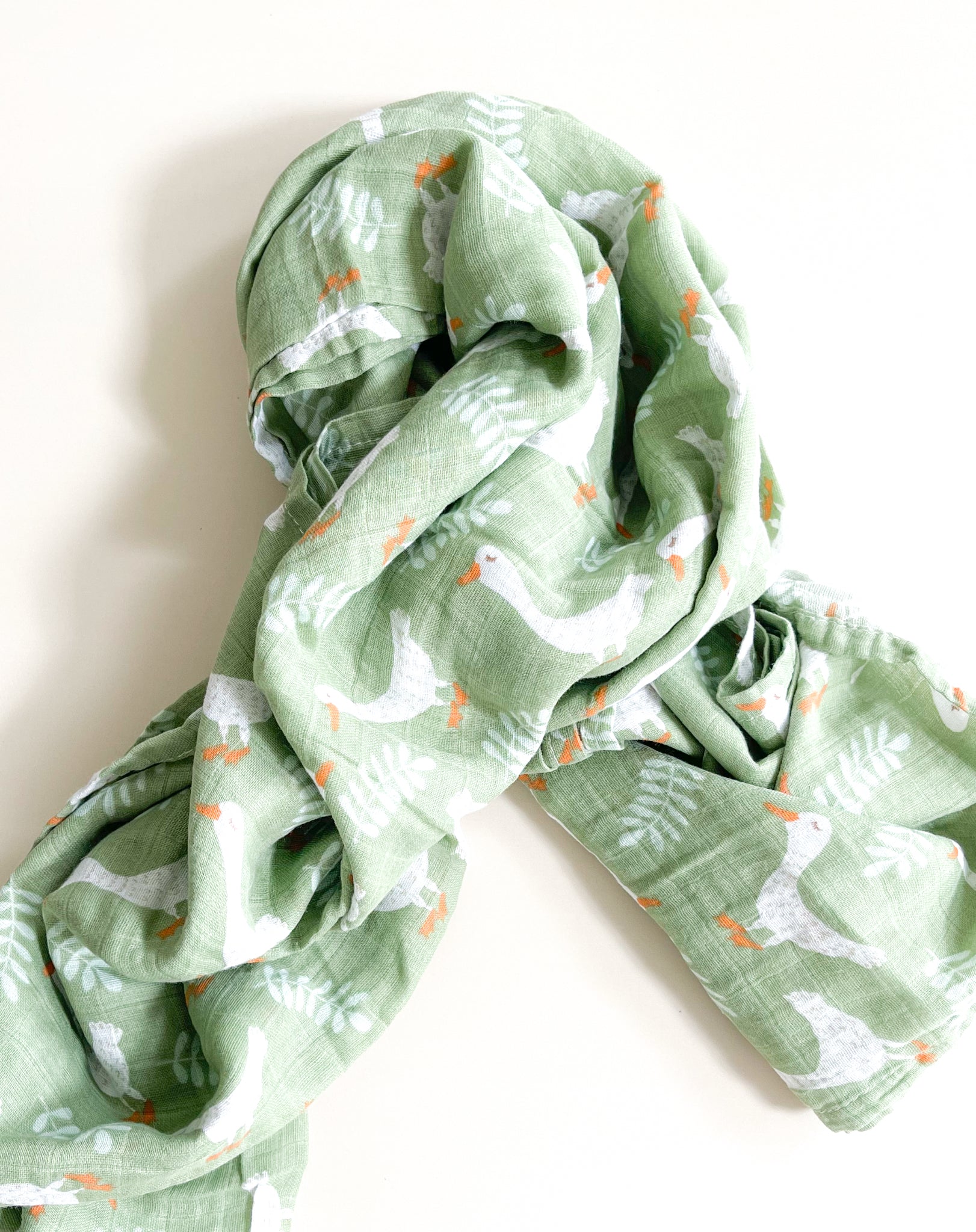 Green Goose Cotton Muslin Baby Swaddle Blanket