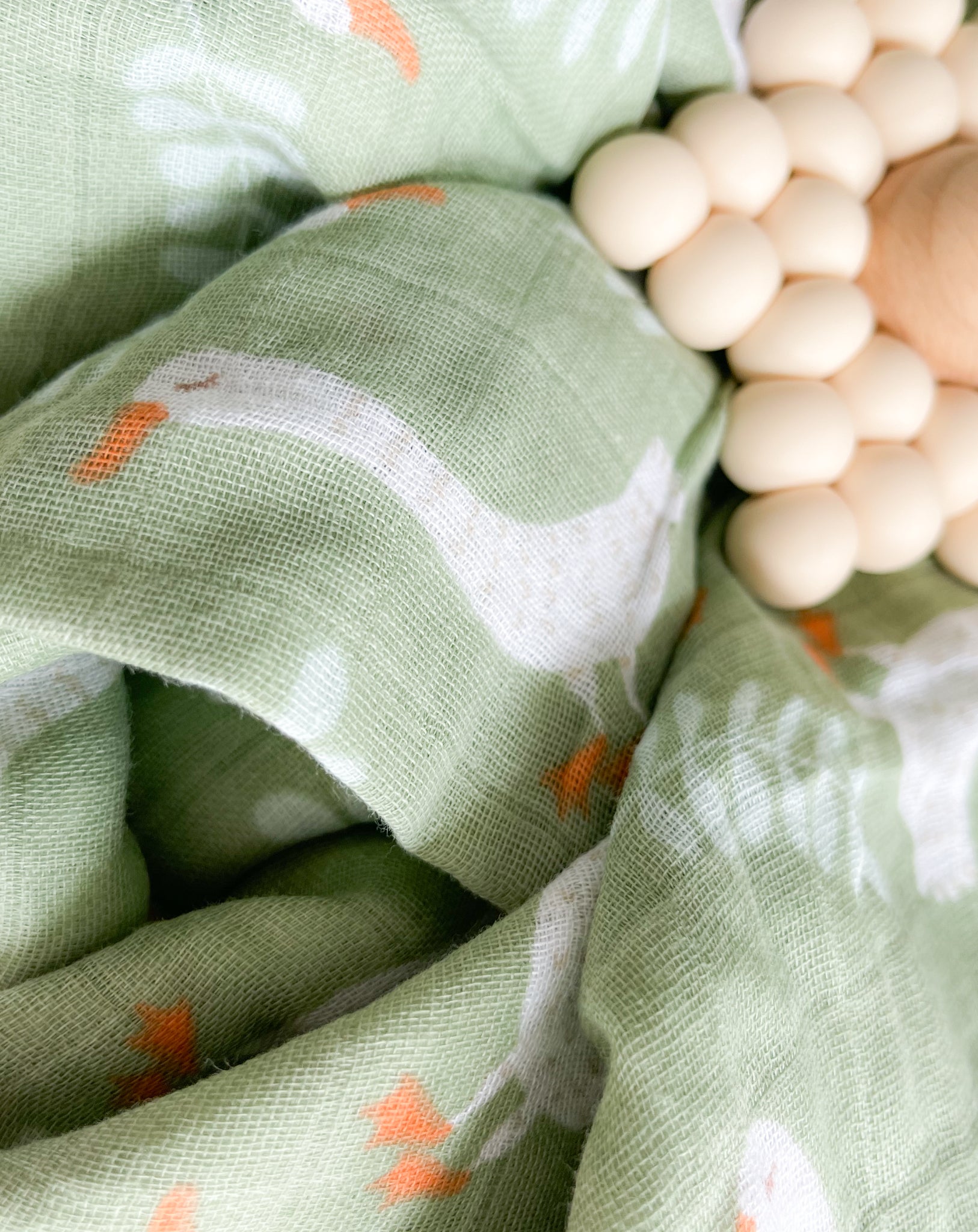 Green Goose Cotton Muslin Baby Swaddle Blanket