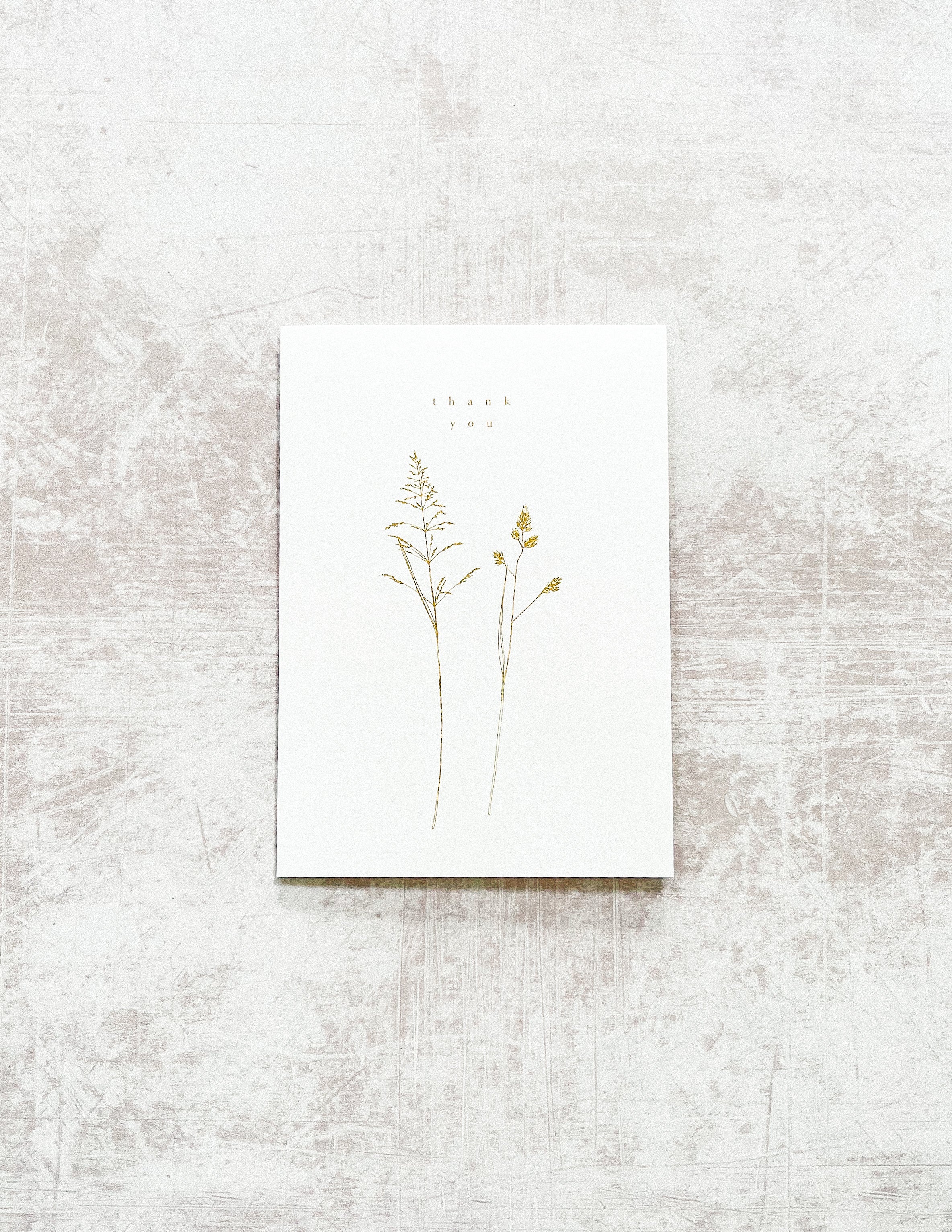 Thank You. Wild Grasses. Illustrated Greetings Card