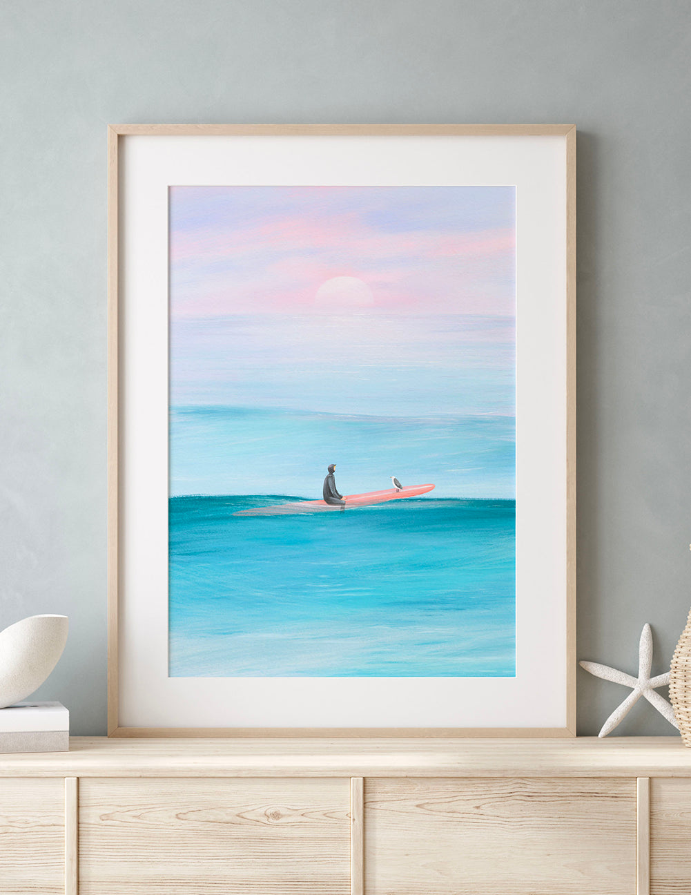 Wave Watching. Illustrated Print